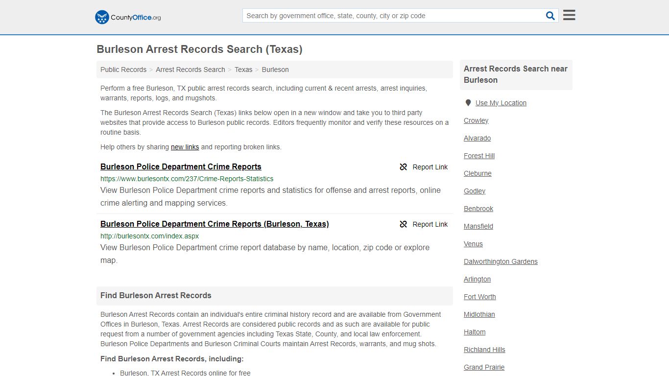 Arrest Records Search - Burleson, TX (Arrests & Mugshots)
